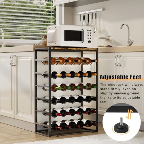 Urban Deco 6-Tier Wine Rack for 30 Bottles Black