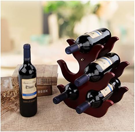 LYRWISHLTD 3 Bottle Tabletop Wine Rack Wooden Design