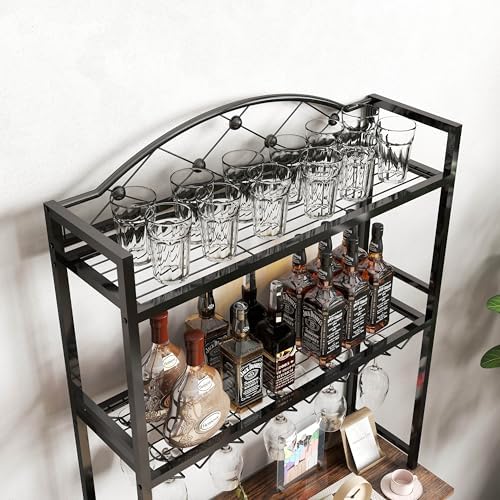 YAFF 3-Tier Wine Rack Bar Table with Storage 1