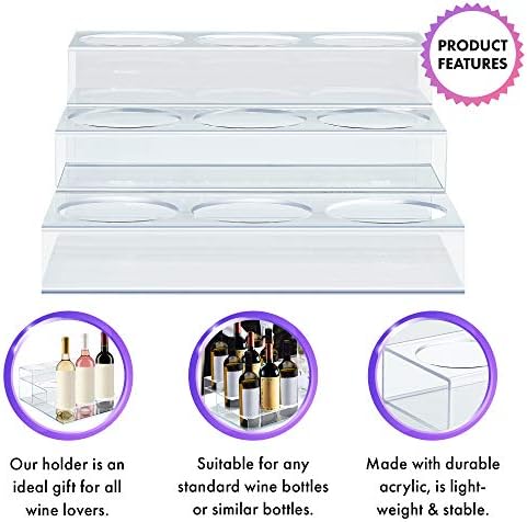 Srenta Acrylic 9 Bottle 3 Tier Rack Organizer