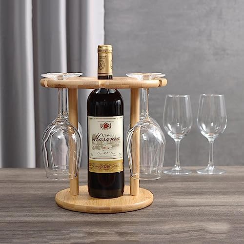 OWKAY Wooden Wine Rack 25x25cm Freestanding