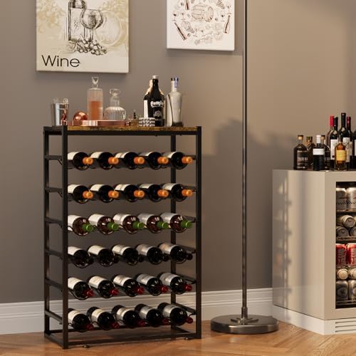 Urban Deco 6-Tier Wine Rack for 30 Bottles Black