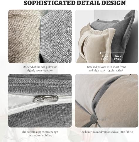 Johnear Headboard Backrest Set of 2 Chenille Throw Pillows 1