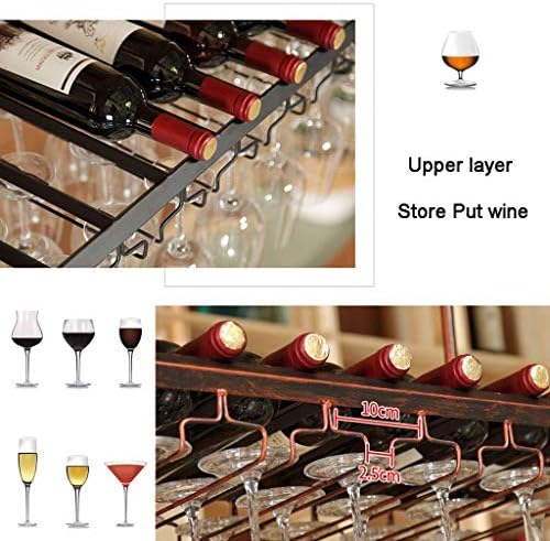 Adjustable Metal Wall-Mounted Wine Rack for 8 Bottles 24 Glasses