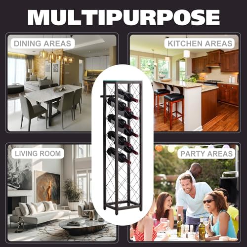 Kings Brand Narenda Freestanding Wine Rack - Pewter 13 Bottles