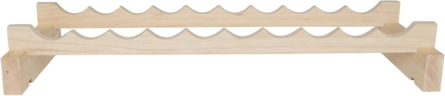 10 Bottle Wide Wine Rack Natural Pine