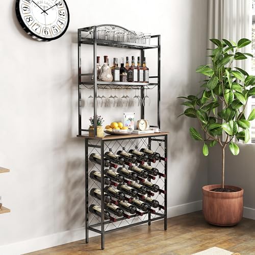 YAFF 3-Tier Wine Rack Bar Table with Storage 1