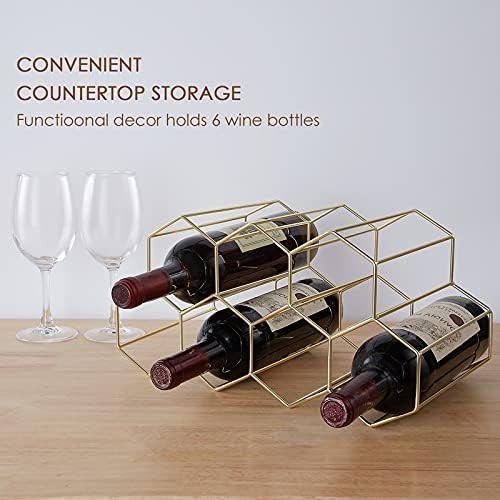 FOMANSH 7 Bottle Tabletop Wine Rack with Modern Design