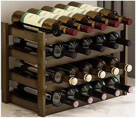 Modern Wooden Wine Rack Vertical Stackable Storage Stand