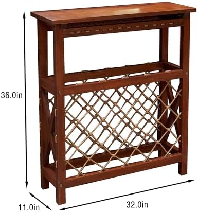 Rpuzonier Freestanding Wine Rack with Glass Holder