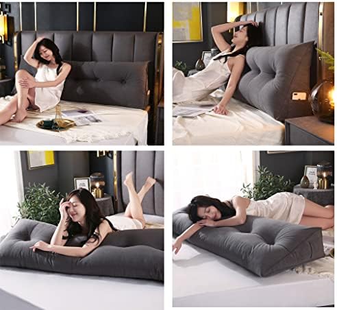 ZZYK Triangular Headboard Pillow 59inch Beige Comfort Cushion