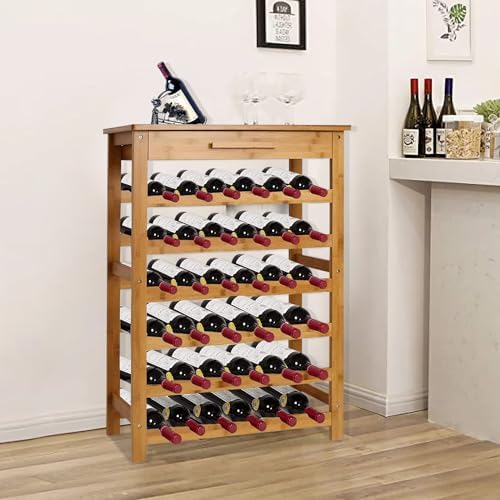 Kinsuite Bamboo Wine Rack 36 Bottle Storage Display Shelves