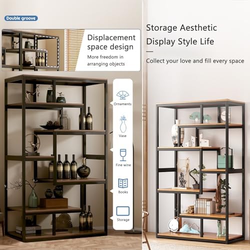 Yclty Freestanding Wine Rack with 6 Shelves Industrial Style