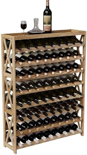 Real Wood 8-Tier Wine Rack for Home and Kitchen