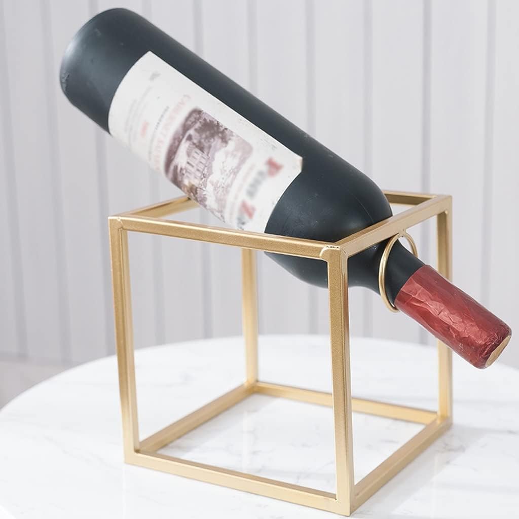 INKTUS Rustic Metal Wine Rack for Countertop Storage