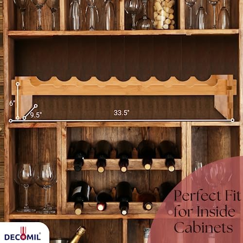 DECOMIL 9 Bottle Wine Rack - Sturdy Modular Stackable