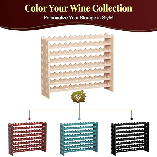 LEMY 8-Tier Freestanding Wine Rack 96 Bottles