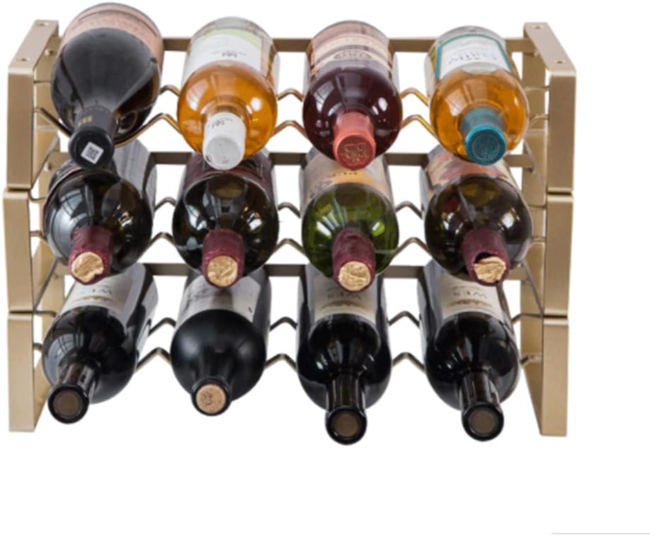 Habiba Wrought Iron Wine Rack with Groove Design