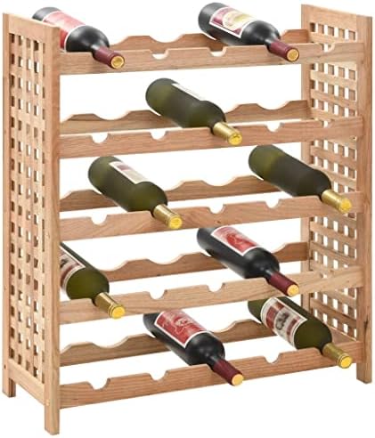 vidaXL 5-Tier Walnut Wine Rack - 25 Bottle Holder