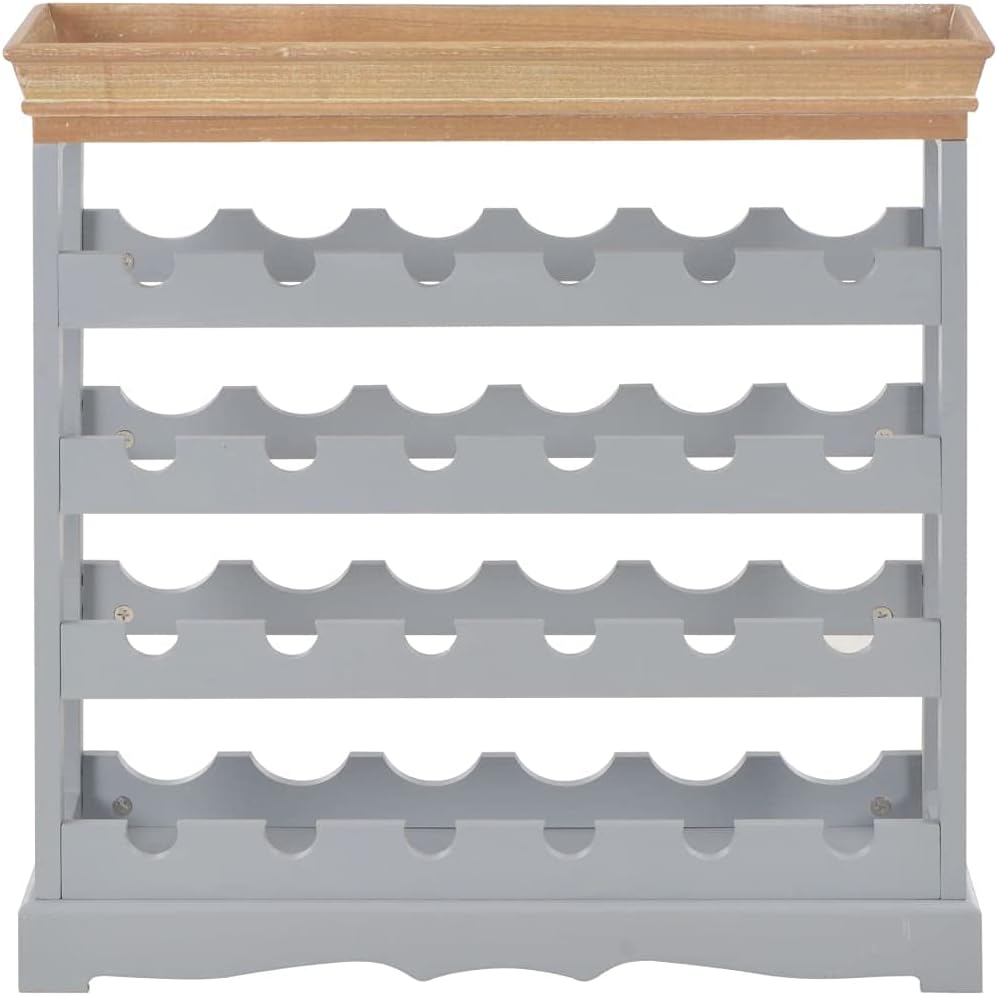 ZQQLVOO Freestanding Wine Cabinet Gray 24 Bottle Capacity