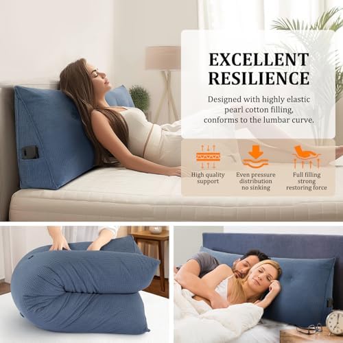 Huatean Home Headboard Pillow Full Blue 1