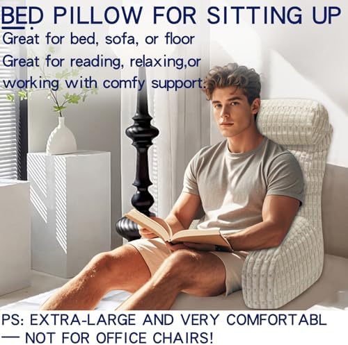 Extra Large Back Pillow for Bed Sitting Up 1