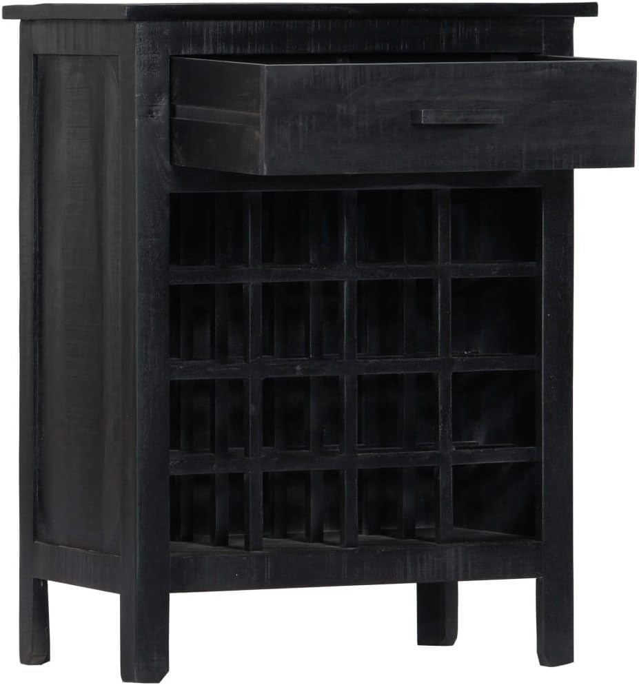 ZQQLVOO Black Wine Rack for 16 Bottles