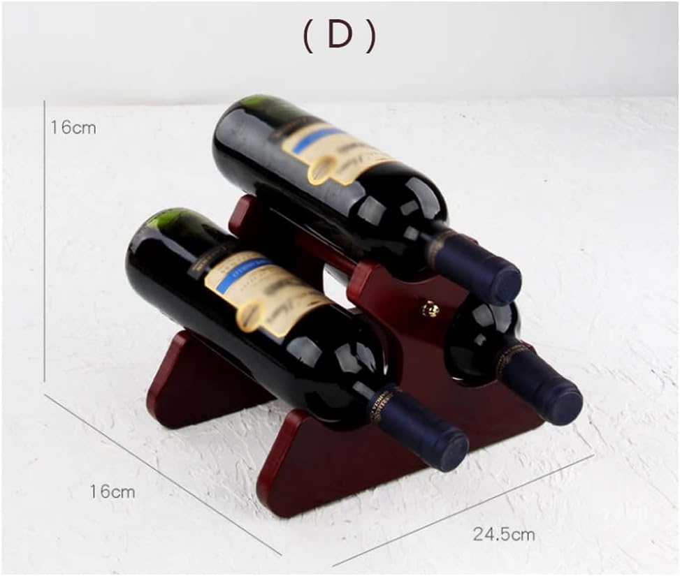 LYRWISHLTD 3 Bottle Tabletop Wine Rack Wooden Design