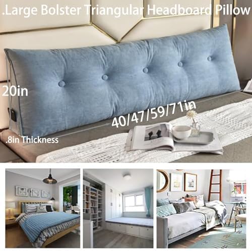 TESICA Light Grey Headboard Wedge Pillow with Removable Cover