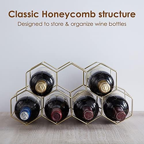 FOMANSH 7 Bottle Tabletop Wine Rack with Modern Design