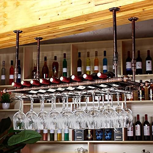 ULAINE Metal Ceiling Wine Rack with Adjustable Height