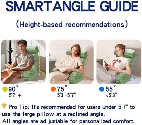 Extra Large Back Pillow for Bed Sitting Up