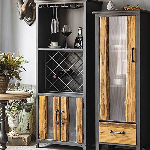 Hhaoran-9863 Vintage Iron Wine Cabinet