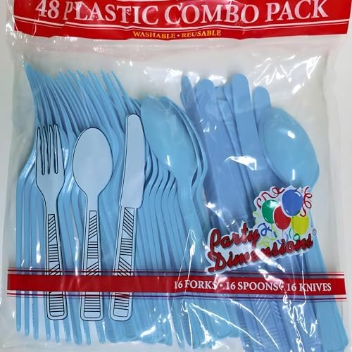 Party Dimensions Light Blue 48 Count Cutlery Set