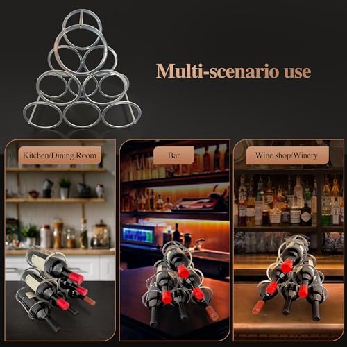 Lilys Home Countertop Wine Rack - 6 Bottle Holder Freestanding Elegant Kitchen Storage