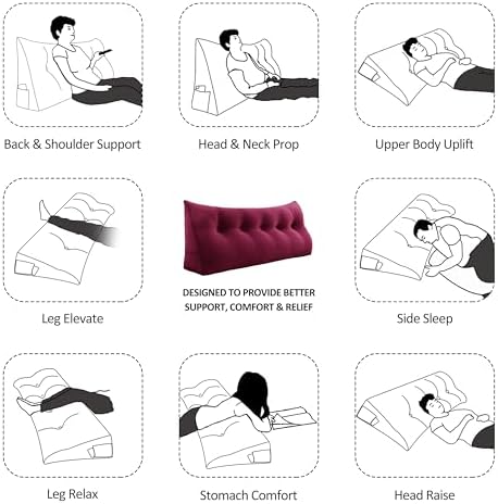 YXCSELL Bed Wedge Pillow with Removable Cover
