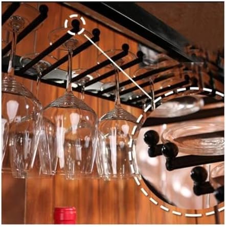 Creative Wine Glass Rack Metal Holder for Home Bar 60x30cm Black Copper