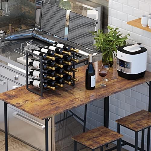 IBUYKE 4 Tier Metal Wine Rack 16 Bottle Capacity Black