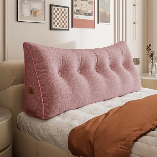 Triangle Reading Pillow Queen Size XXL Velvet Pink 1