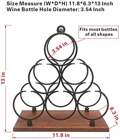 ALLCENER 6-Bottle Countertop Wine Rack with Copper Wood