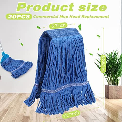 20-Pack SEEWEY Wet Mop Head Refills for Commercial and Home Use