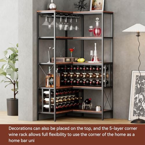 Industrial Corner Wine Rack with 20 Bottle Capacity
