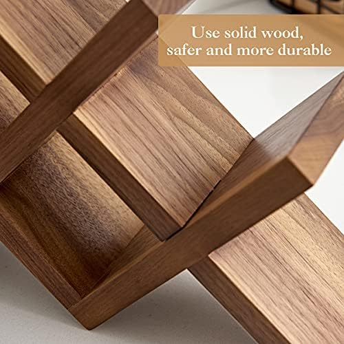 OAKERLAND 4 Bottle Walnut Wood Wine Rack Free Standing