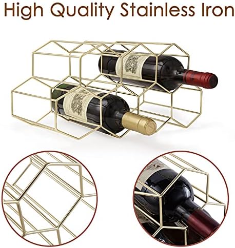 FOMANSH 7 Bottle Tabletop Wine Rack with Modern Design