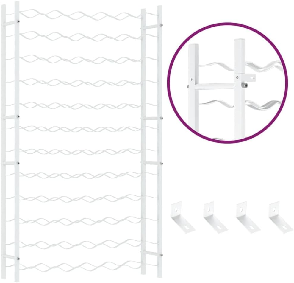 vidaXL 72-Bottle Wine Rack - White Metal Organizer