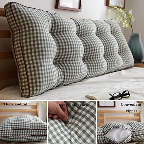 ZZYK Long Rectangular Wedge Pillow with Plaid Fleece