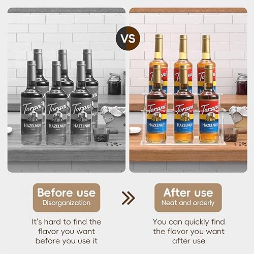 Baosia Acrylic Syrup Rack for 6 Bottles Coffee Bar Organizer
