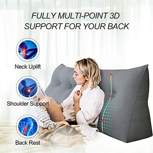 WOWMAX Triangular Reading Pillow with Removable Cover 1