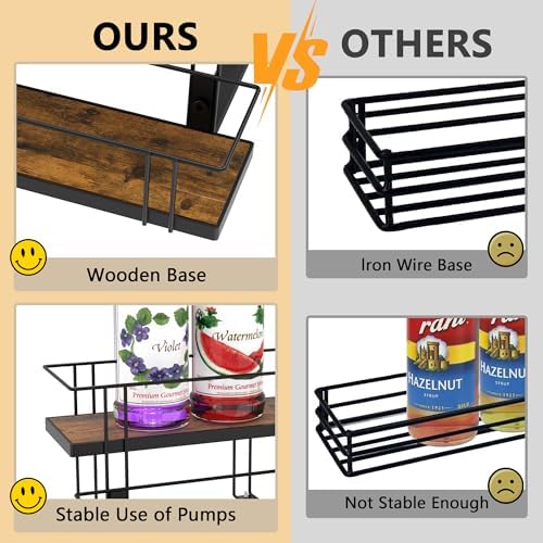 Alyoen 8-Bottle Coffee Syrup Rack Organizer