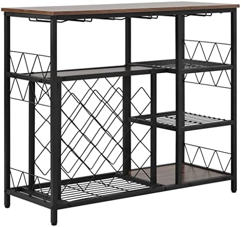Stylish Freestanding Wine Rack with Glass Shelves and Storage Cabinet